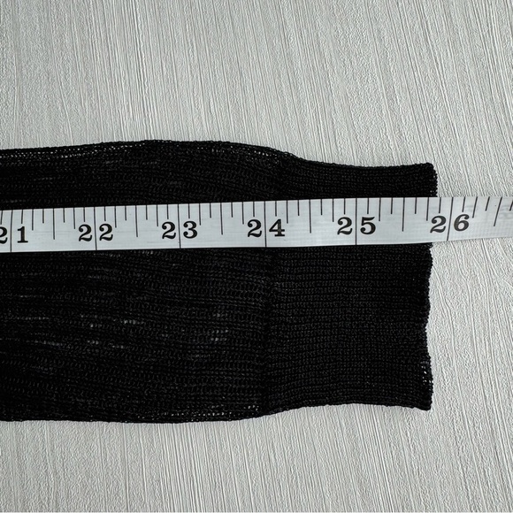 VINTAGE‎ ESPRIT Sheer V Neck Sweater Size XS Black Pullover Lurex Knit Rave EDM - Picture 9 of 11